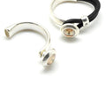 Zamak/Swarovski. Coin 20mm. Silver-Gold Shadow. Inn.10x5mm.