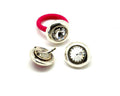 Zamak/Swarovski. Accessorie. Ring. Coin. 20mm. Silver-Crystal. 2.2mm.