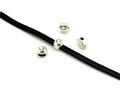 Zamak/Swarovski. Coin. 9mm. Silver. Inn.7x2.5mm.