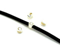 Zamak/Swarovski. Coin. 8mm. Silver-crystal. Inn.5x2mm.