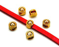 Zamak/Swarovski. Coin. 8mm. Gold-Golden Shadow Inn.5x2mm.