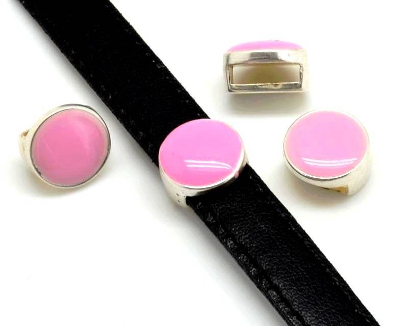Zamak. Coin. 12.5mm. Pink. Inn.10x3mm.