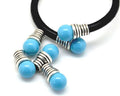 Zamak. Ball ending. 12mm. Silver-turquoise. Inn.6mm.