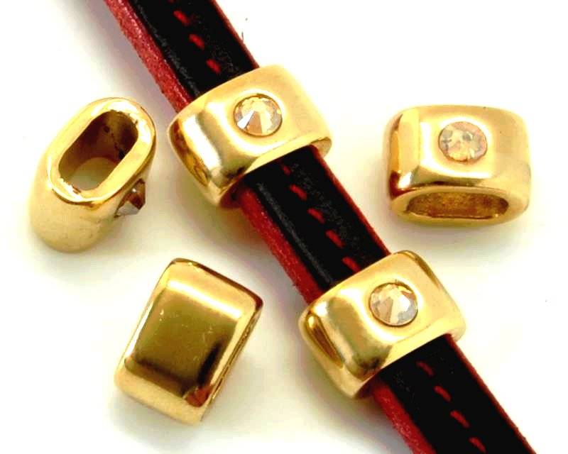 Zamak/Swarovski. Oval. 1strass. 15x10mm.Gold-Golden Shadow.Inn.10x5mm.