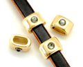 Zamak/Swarovski. Oval. 1strass. 15x10mm.Gold-Black diamond.Inn.10x5mm.