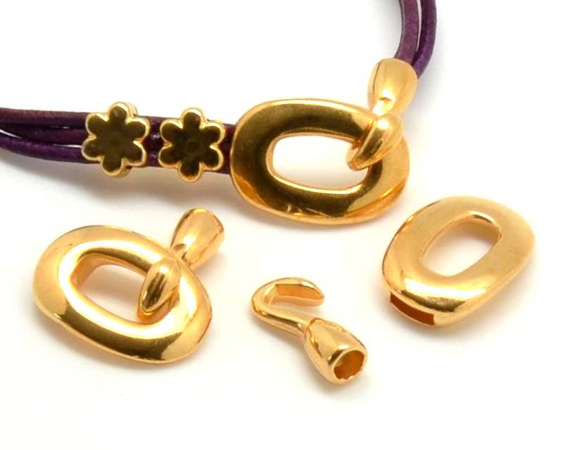 Zamak. Clasp. Oval. 15x21mm. Gold color. Inn.6x2mm/4mm.