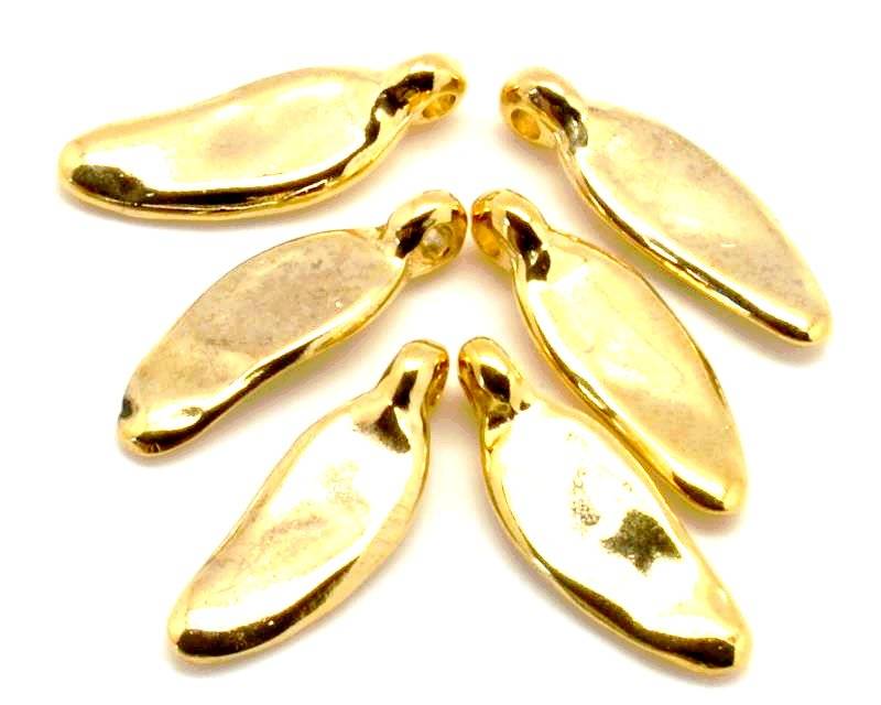Zamak. Pendant. Wings. 24x8mm. Gold color. Inn.2mm.