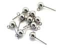 Stainless steel. Earring. Round. 6mm. Silver color.