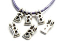 Zamak. Pendant. Letter . Silver color. 9mm. Inn.2.2mm.