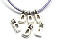 Zamak. Pendant. Letter D. Silver color. 9mm. Inn.2.2mm.