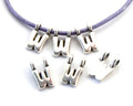 Zamak. Pendant. Letter W. Silver color. 9mm. Inn.2.2mm.