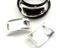 Zamak. Rectangle. 47x30mm. Silver Color. Inn.14x4mm.