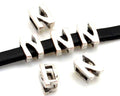 Zamak. Letter N. 9.5mm. Silver color. Inn.6x2.5mm.