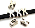 Zamak. Letter X. 9.5mm. Silver color. Inn.6x2.5mm.
