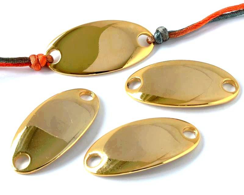 Zamak. Connector. 38x19mm. 38x19mm. Gold color. Inn.5mm.