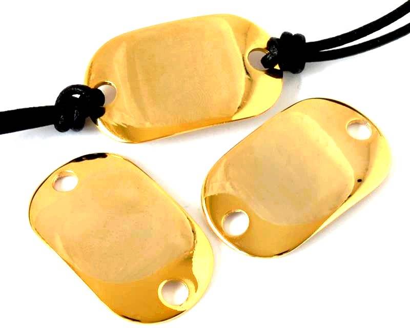 Zamak. Connector. 39x24mm. Gold color. Inn.2.5mm.