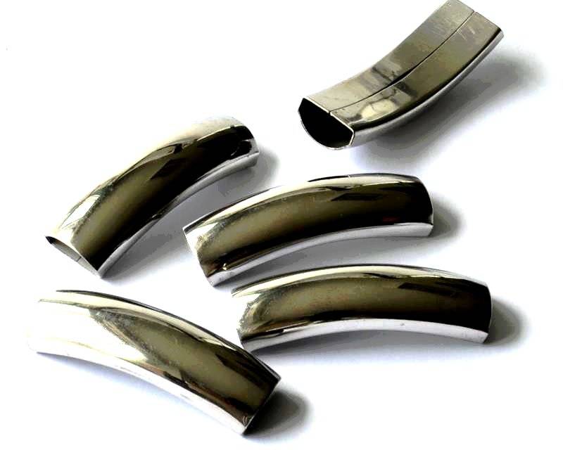 Stainless Steel 304. Tube.38x12x6mm.Silver color-crystal.Inn.5x10.5mm.