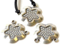 Zamak/Swarovski. Pendant. Star. 32mm. Silver-crystal. Inn.3mm.