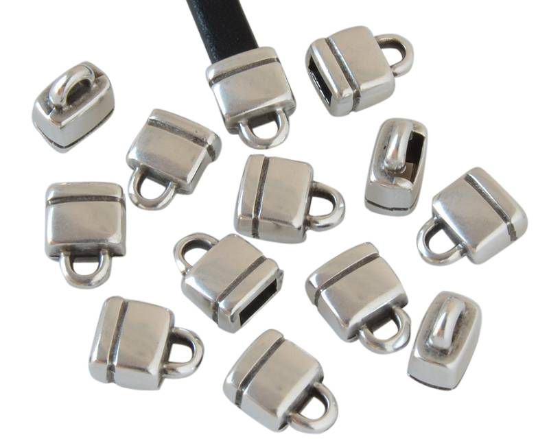 Zamak. Ending. 10x8mm. Silver color. Inn.5x2.5mm.