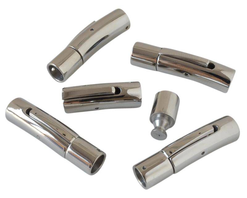 Stainless steel 304. Clasp. Tube. 28x7mm. Silver.Inn.5mm.