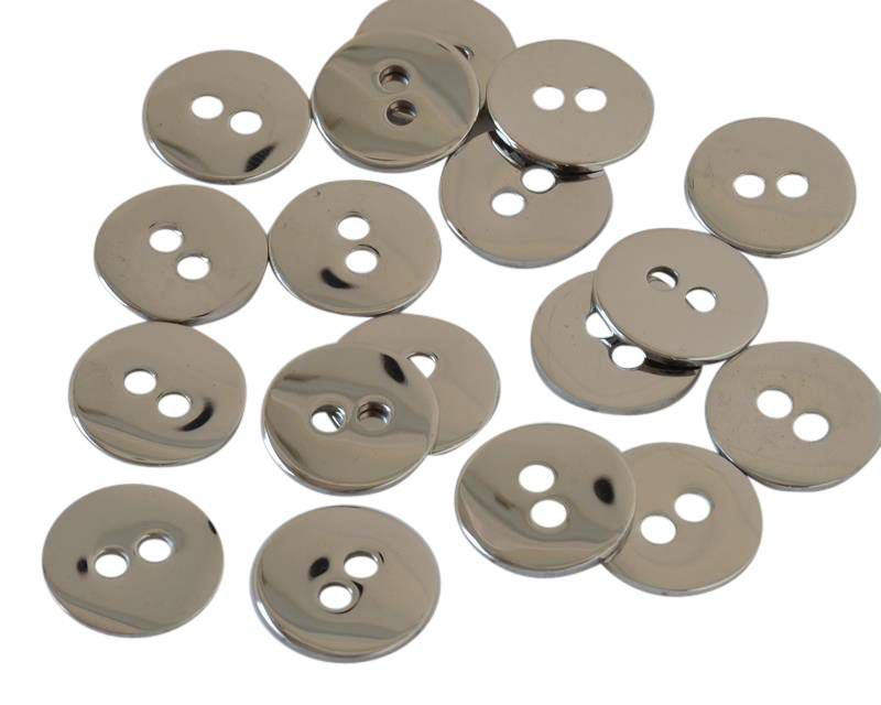 Stainless steel 304. Flat round. 11.8x11.8x0.9mm. Silver. Inn.1.8mm.