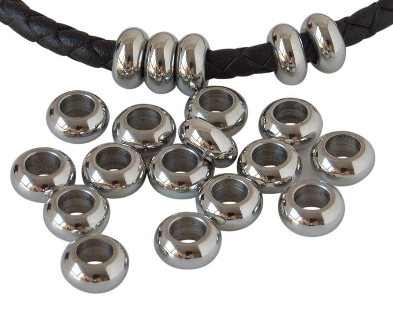 Stainless steel 304. Rondelle. 8x3.8mm. Silver. Inn.4mm.