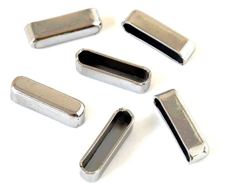Stainless steel 304. End cap. Rectangular. 22x6x6mm. Silver.Inn.20x4mm