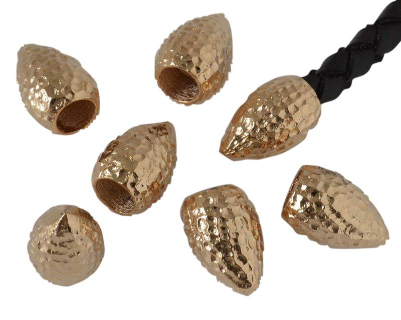 Zamak. Regaliz. End cap. Cone 15x10mm. Gold. Inn.6mm.