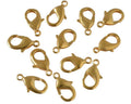 Brass. Lobster clasp. 11x19mm. Gold.