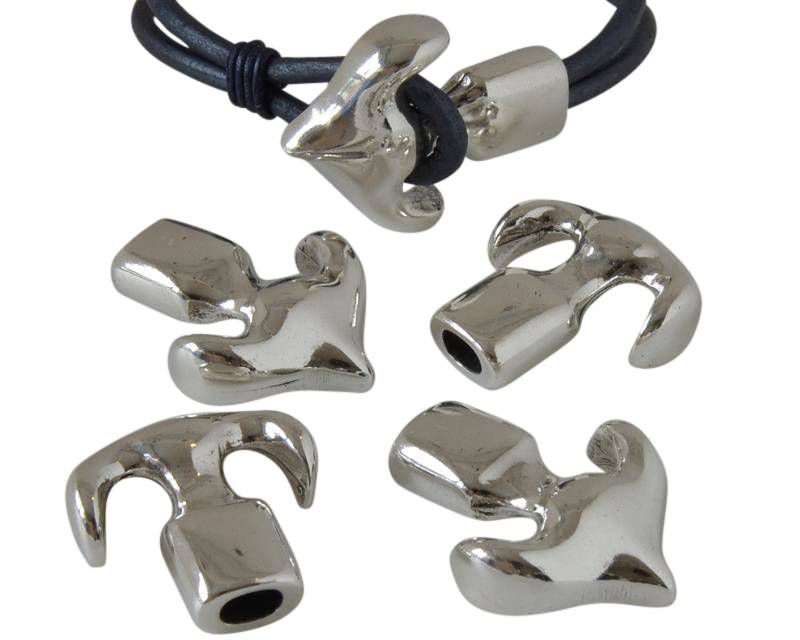 Zamak. Terminal. Anchor. 30x23mm. Silver. Inn.6x3.8mm.