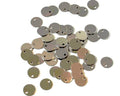 Stainless steel 304. Pendant. Coin. 8x8x0.3mm. Silver. Inn.1mm.