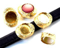Zamak. Regaliz. Inn. coin 12mm. Gold. Inn.11x7mm.