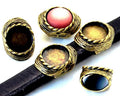 Zamak. Regaliz. Inn. coin 12mm. Antique gold. Inn.11x7mm.