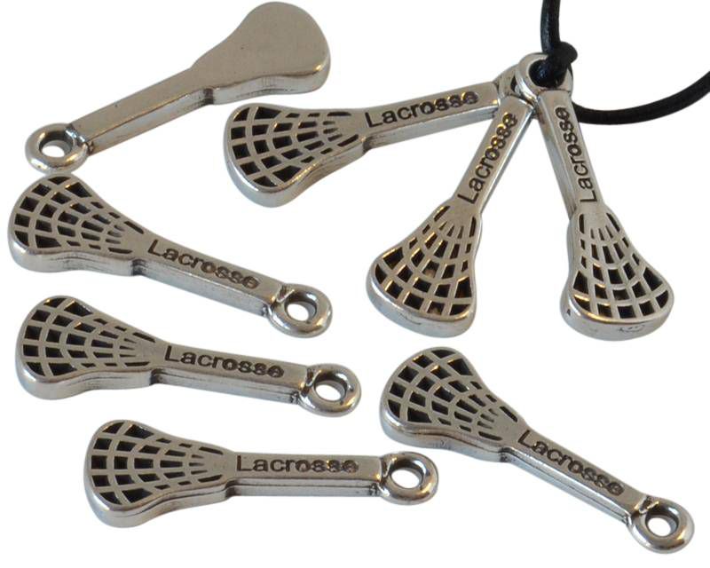 Zamak. Connector. Lacrosse spade. 23.5x7.5mm. Silver. Inn.2mm.