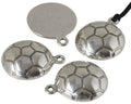 Zamak. Pendant. Half ball. Football. 26mm. Silver. Inn.2.8mm.