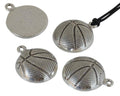Zamak. Pendant. Half ball. Basketball. 26mm. Silver. Inn.2.3mm.