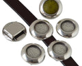Zamak. Coin. 19mm. No stone. Inn.stone 12mm. Silver. Inn.10x2.2mm.