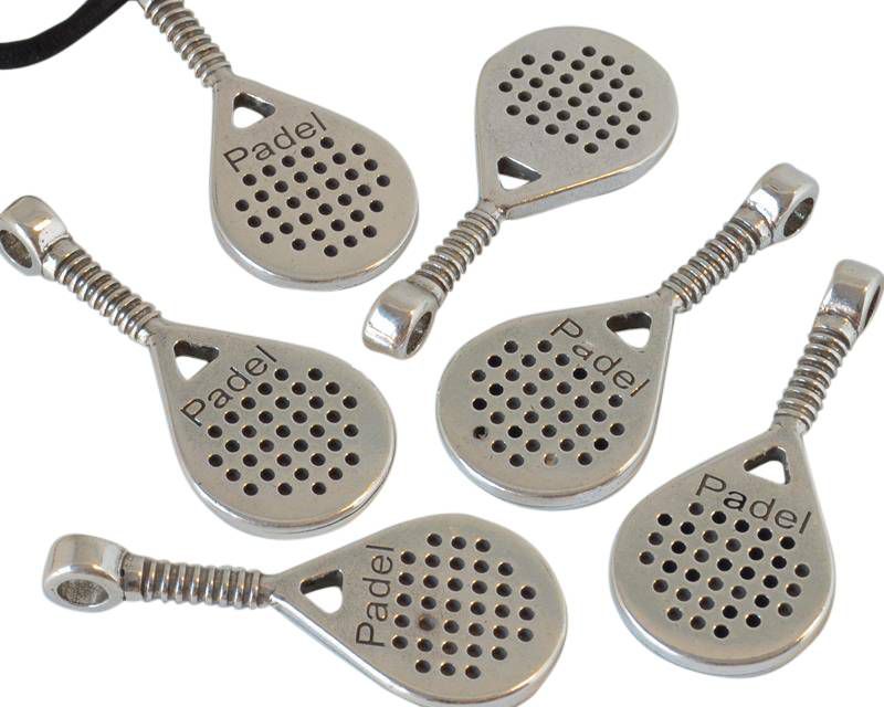 Zamak. Pendant. Padel spade. 52x23mm. Silver. Inn.5mm.