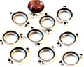 Zamak. Connector. 20x15mm. No hole. Inn. Stone 12mm. Silver.