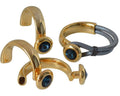 Zamak/Swarovski. Half bracelet. Coin 20mm. Gold-Montana. Inn.10x5mm.