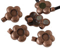 Zamak.Magnetic clasp.Flower.39x30mm.Inn.stone12mm.AntiqueCopper.Inn5mm