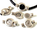 Zamak.Magnetic clasp.Heart.31x20mm.Inn.stone12mm.AntiqueSilver.Inn.5mm
