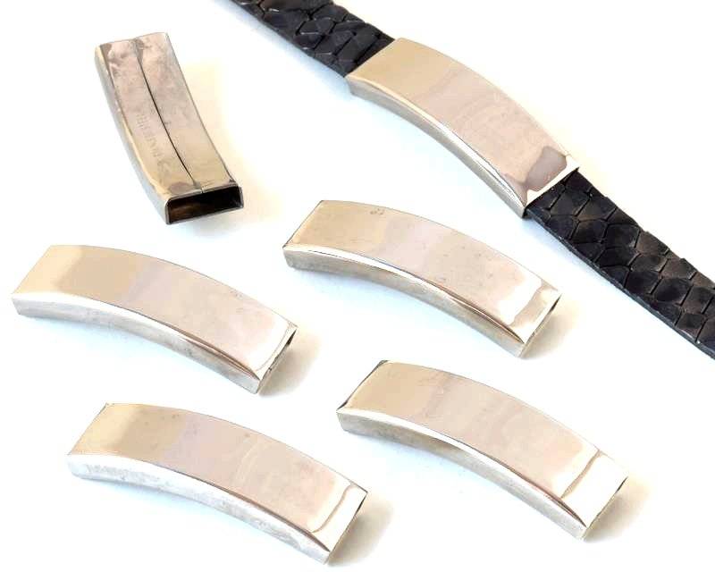 Stainless steel 304. Tube. Flat. 38x12.5x5mm. Silver. Inn.11x3.5mm