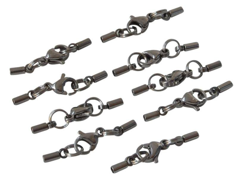 Stainless steel 304. End cap with lobster clasp.Inn.1.5mm.approx.