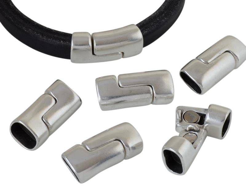 Zamak. Magnetic clasp. 13x27mm. Silver. Inn.10x7mm.