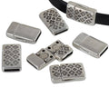 Zamak. Clasp. Flat. 23x13mm. Flowers. Silver. Inn.10x2mm.