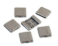 Zamak. Magnetic clasp. Flat. 22x23mm. Silver. Inn.20x2mm.