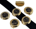 Zamak/swarovski rocks. Coin. 23.5mm. Gold-grey. Inn.20x2.5mm.