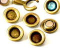 Zamak. Spare part.Coin.21mm.No stone. Inn.stone 12mm. Antique copper.