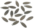 Brass. Pendant. Oval. 13.5x5x0.5mm. Silver. Inn.1mm.
